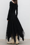 Marc Le Bihan lace embroidered skirt 2596 series plant dyeing France MLB-2596-HEILS black lace embroidery